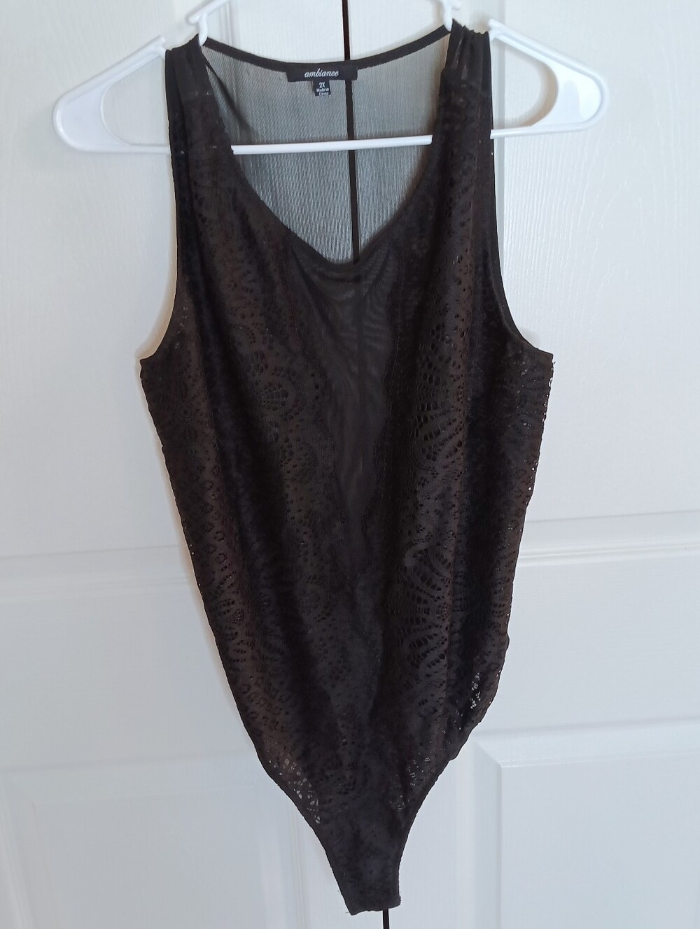 Ambiance Black Lace Bodysuit Tank‎